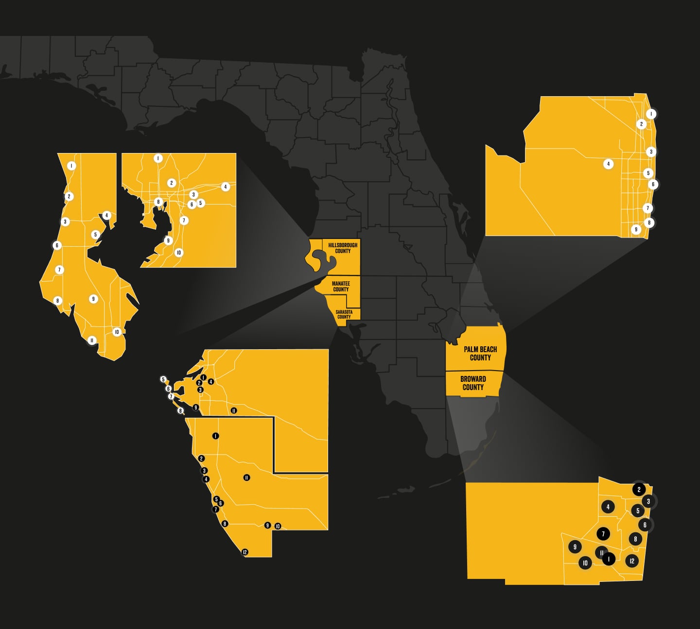 Tampa FL, Boca Raton FL Areas We Serve On Target Claims Florida